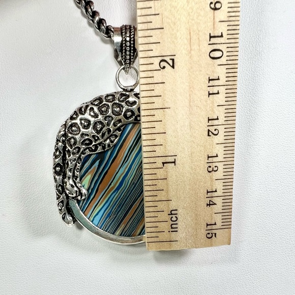 Rainbow Calsilica Leopard 925 Gemstone Pendant Bracelet Earrings Only Set - Picture 6 of 10